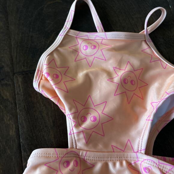 Cat and Jack Girls 18 Month Swimsuit One Piece Orange Sun NEW - Picture 2 of 5